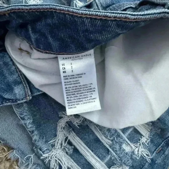 American Eagle Outfitters Distressed Blue Denim Shorts - Picture 4 of 4